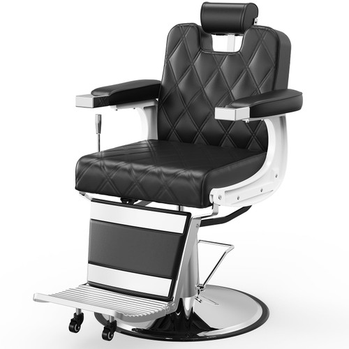 OmySalon Vintage Barber Chair All Purpose Wide Seat, 360° Swivel,Reclining Salon Chair Heavy Duty for Barbershop Beauty Spa Shampoo