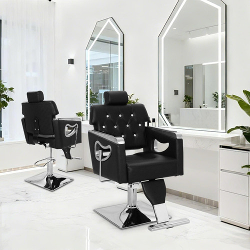 SunnyFurn Salon Barber Chair Reclining Salon Chair for Hair Stylist