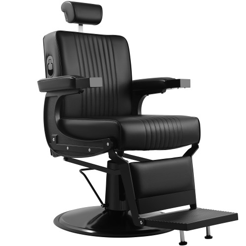 Hicomony All Black Barber Chair for Barbershop Reclining Salon Chair
