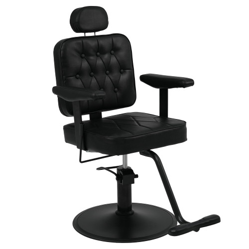 Makaseiya Barber Salon Chair for Hair Stylist, Heavy Duty Hydraulic Pump Reclining PU Leather Barber Chair,Height Adjustable Salon Styling Chair with 360° Swivel, Removable Headrest, 330 lbs Capacity