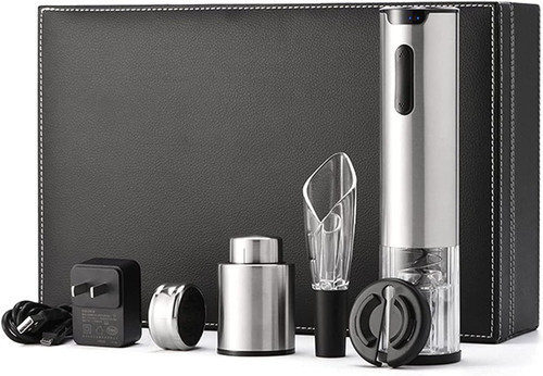 Electric Bottle Opener, Wine Lover Gift Set Men & Women, Rechargeable Electric Opener