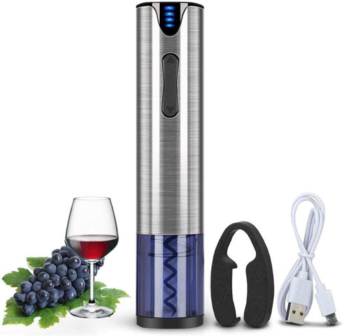 Electric Bottle Opener, Automatic Stainless Steel Bottle Corkscrew Rechargeable with Foil