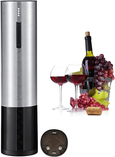 Electric Bottle Opener, Rechargeable Automatic Corkscrew(Silver)