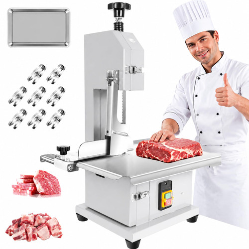 1100W Commercial Electric Meat Bandsaw, Stainless Steel Bone Sawing Machine