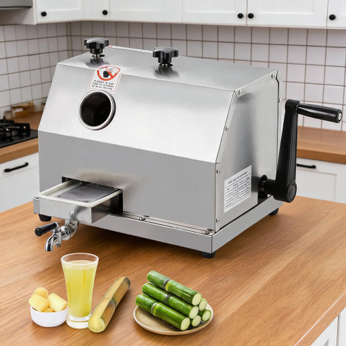 Sugar Cane Juicer, Stainless Steel Manual Sugarcane Juice Machine, 1110 Lbs Output, 3 Rollers, 2.4Inch Large Feeding Chute, Extractor Squeezer for Home and Commercial, High Efficiency, Easy to Clean