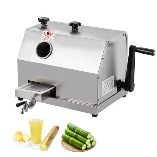 Commercial Sugar Cane Juicer, Commercial Sugar Cane Press with 3 Stainless Steel Rollers, 2.4" Large Inlet, Manual Juicer with 110LBS/h High Output for Home/Commercial Use