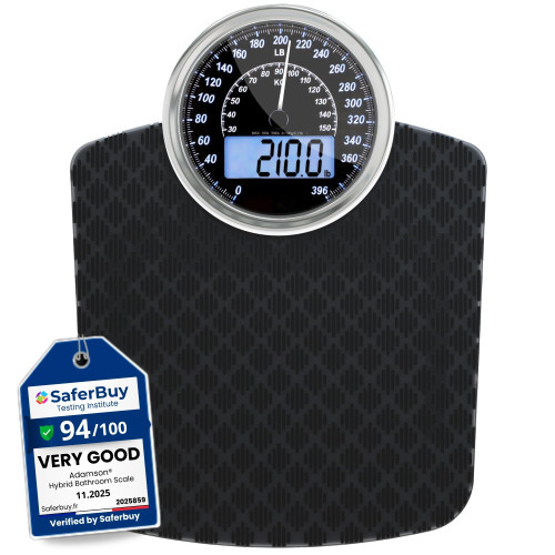 Hybrid Bathroom Scale for Body Weight - Analog & Digital Display, 400 lbs