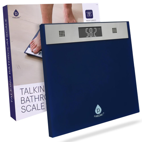 Pursonic Talking Bathroom Scale for Body Weight - 400lb Digital Weight Scale with 5mm Tempered Glass, Clear LCD Display & Auto Shut Off - Accurate & Instant Scales for Body Weight