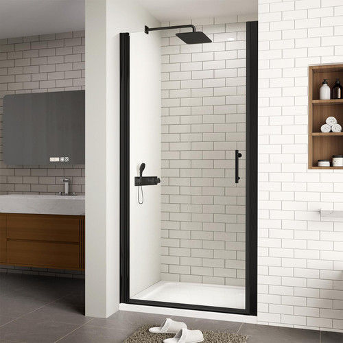 ACE DECOR 34-35.4" W x 72" H Frameless Pivot Shower Door, Matte Black