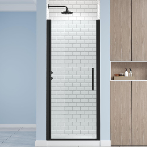 ENSO SENKA 30.8-32" x 72" Frameless Pivot Glass Shower Door, Matte Black