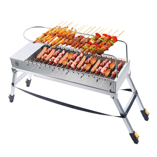 Automatic Charcoal Grill Stainless Steel Portable Rotating Skewers BBQ
