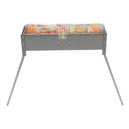 Foldable Charcoal BBQ Grill, Zinc-Iron Alloy 24-in Portable Barbecue Grill