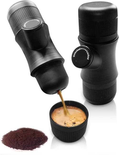 Light Portable Espresso Machine, Car Coffee Maker With Ground Coffee Capsule for camping,Travel Coffee Maker for Hiking.