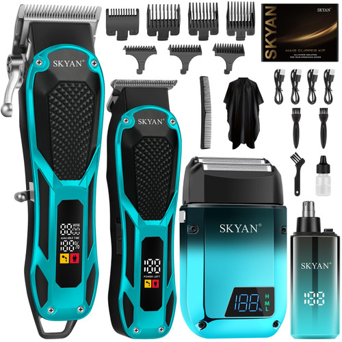 SKYAN Hair Clippers for Men, 4-in-1 Barber Clippers Set, Men’s Grooming Kit
