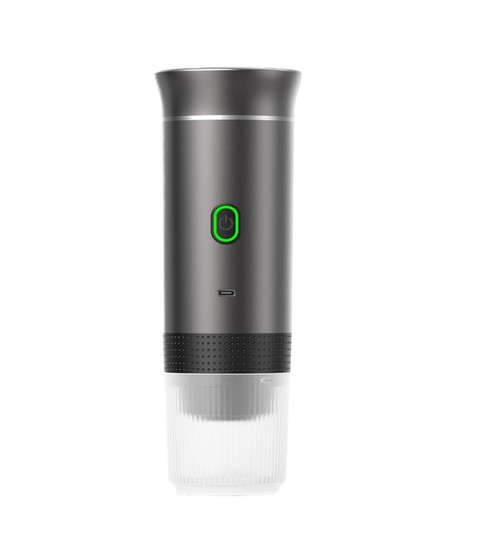 KVXJH Electric Portable Coffee Machine for Car Home 3-in-1 Capsule Powder Travel Coffee Maker(Silver)