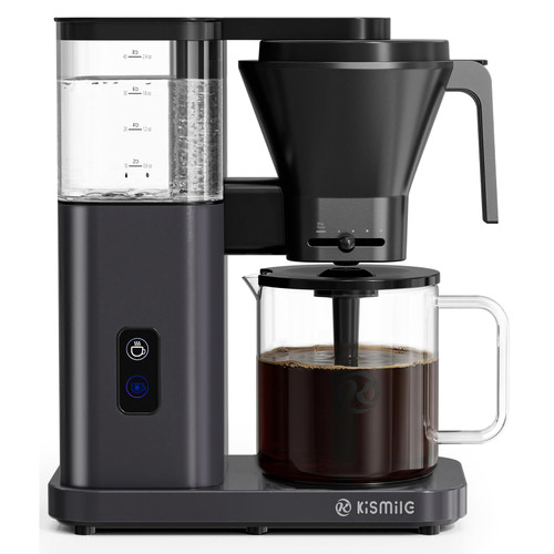 Kismile SCA Certified 8-Cup Coffee Maker, 6-Min Quick Brew, Hot & Cold Brew Coffee Machine, Adjustable Flow Control, Magnetic Anti-Drip, Keep Warm, DIY Manual Mode, Dishwasher Safe, Starry Gray