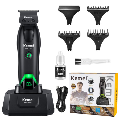 KEMEI 1385 Professional Beard/Hair Trimmer for Men with Zero Gapped T-Blade
