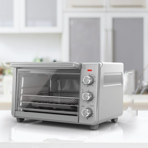 6-Slice Crisp Bake Air Fryer Countertop Toaster Oven,Air Fryer Oven, Roast, Bake, Broil, Fry Oil-Free, Extra Large Convection Countertop Oven, Accessories Included, Stainless Steel