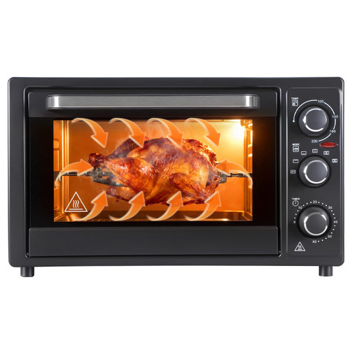32L 1500W Air Fryer Toaster Ovens Combo, Countertop Convection Oven with Rotisserie & Dehydrate, Multi-Functional Countertop Oven with 60-Min Timer, 6 Accessories Included – Bake, Roast, Toast, US