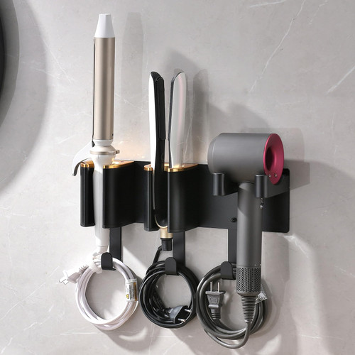 HAVICATO Wall Mount Hair Tool Organizer, Hair Dryer and Curling Iron Holder