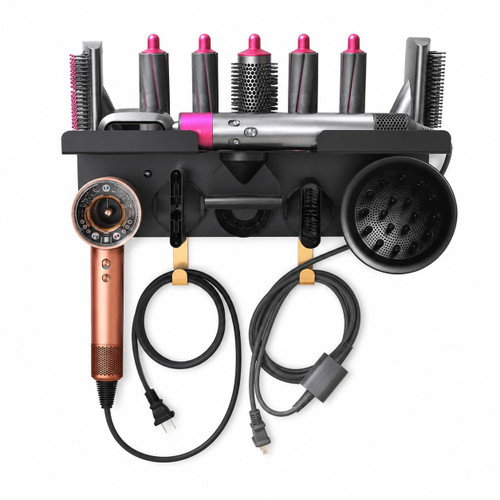 Upgraded 2-in-1 Holder Compatible with Dyson Airwrap and Hair Dryer, Suitable for Both Nural and Supersonic Models, Wall Mounted Stand to Organize Airwrap and Hair Dryer Attachments