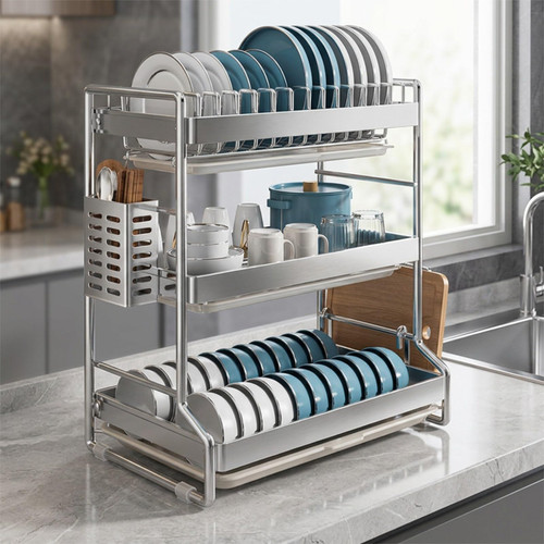 Dish Drying Rack with Utensil Holder for Kitchen Countertop