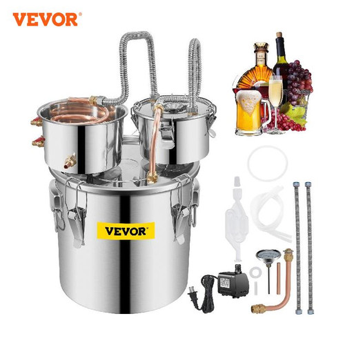 VEVOR 3Gal 5Gal 9.6Gal Moonshine Still Alcohol Apparatus Domestic Water Distiller Beer Dispenser Making Machine for Wine Brandy