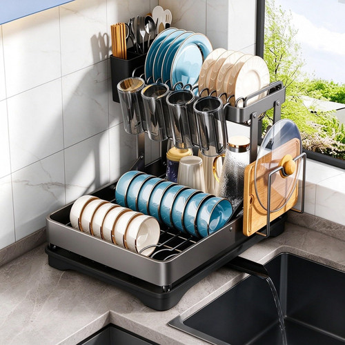 Expandable Dish Drying Rack, Stainless Steel Dish Rack For Kitchen Counter