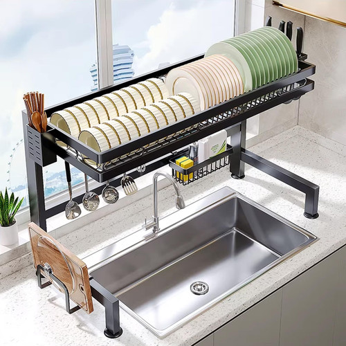 Dish Drying Rack, Over Sink Kitchen Organizer, Large Capacity Drainer