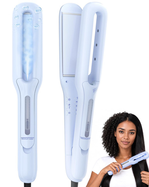 Steam Hair Straightener, Cold Mist Flat Iron for Shine & Less Frizz