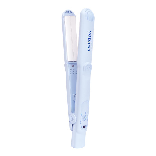 vodana Professional Ceramic Hair Straightener 1 inch - Silky Smooth Finish & Frizz Control for All Hair Types | Floating Plates for Damage-Free Styling & High Shine, Creamy Blue