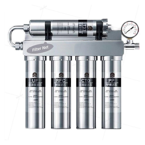 YPMart(小さな店) Water Purifier 304 Stainless Steel Water Filter Drinking Water Household 5 Stages Water Filter System UF Water Purifier for Home
