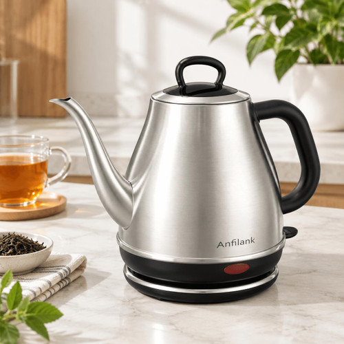 Electric Gooseneck Kettle 1l 1500w Fast Boil Stainless Steelpour-over Coffee & Tea Water Boiler With Auto Shut Boil-dry Protectio