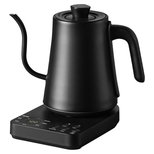 Electric Kettle with Gooseneck Spout, Smart Temperature Control, 1000 ml 33.8 oz 304 Stainless Steel, 1200W Fast Heating, 4 Preset Settings, Touchscreen Display, US Plug