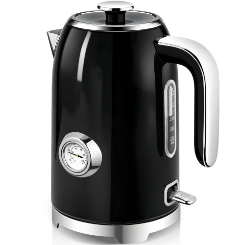 SUSTEAS 57oz Electric Kettle with Thermometer, Hot Water Pot, Black