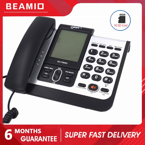 Digital Call Recording Wired Telephone With 1G SD Card Handfree Call ID for Home Office Business Fixed 