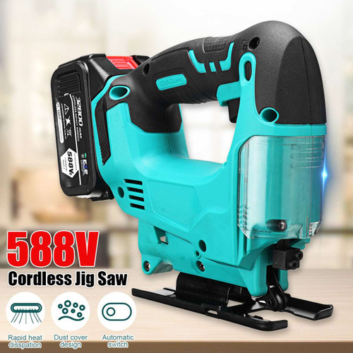 588V 120mm 3500RPM Cordless Jigsaw Electric Jig Saw Portable Multi-Function Woodworking Power Tool 