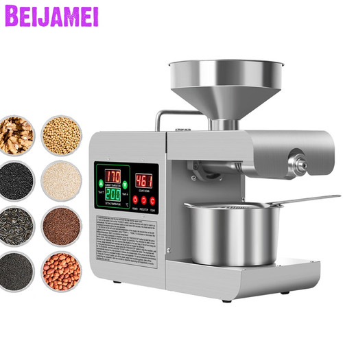 BEIJAMEI Home Automatic Peanut Oil Press Pressing Machine Small Oil Maker Extraction Electric Vegetable Seed Oil Pressers
