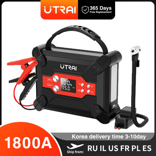 UTRAI 1800A Jump Starter with Air Compressor Power Bank Portable Emergency 