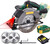 Cordless circular saw with 18V 4.0ah battery and fast charger, 4300rpm, adjustable cutting angle 2x165mm saw