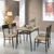 5 piece dining table and chairs Kitchen Breakfast table and chairs Space saving wooden chairs and black tables