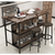 3-Piece Kitchen Island Set with 2 Stools and 2 Open Shelves, Faux 