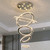 Modern Pendant Light Indoor Ring Led Chandelier Luxury K9 Crystal Hanging Fixture Living Dining Room Ceiling Lamp Home DIY Decor