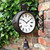 Classical Outdoor Wrought Iron Garden Clock Double-Sided Creative Fashion Wall Metal Wall Clock 