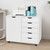 PVC Wooden Filing Cabinet 78x40.5x68CM Single Door 5 Drawers MDF White[US-Stock]