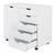 PVC Wooden Filing Cabinet 78x40.5x68CM Single Door 5 Drawers MDF White[US-Stock]