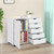 PVC Wooden Filing Cabinet 78x40.5x68CM Single Door 5 Drawers MDF White[US-Stock]