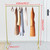 Gold Iron Industrial Pipe Clothing Rack Display Stand Clothes Hanger Organizer Rack for Home And Stores