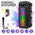 Vtin Solar Powered RGB Bluetooth Speaker Wireless Portable Outdoor Speaker Dual 16W Subwoofer TWS Karaoke Heavy Bass with Mic