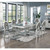 Dining Table Rectangle Table w Leaf Silver Hue Glass Top 1pc Dining Table Dining Room Furniture